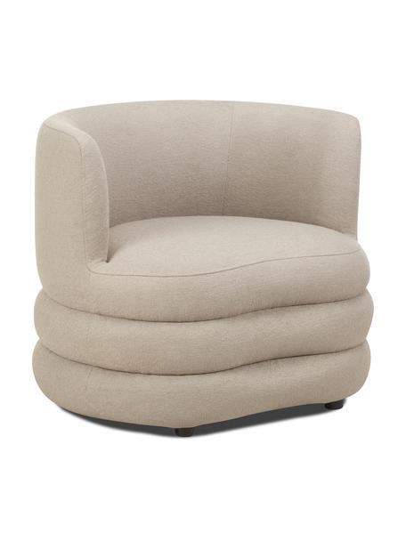 Design bouclé fauteuil Solomon, Bekleding: 100% polyester Met 35.000, Frame: massief sparrenhout, FSC-, Poten: kunststof, Bouclé lichtgrijs, B 95 x D 80 cm
