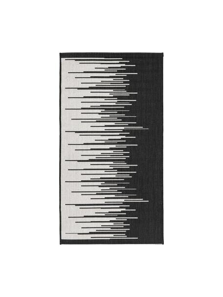 Tappeto da interno-esterno con motivo grafico Praiano, Nero, grigio, Larg. 80 x Lung. 150 cm (taglia XS)