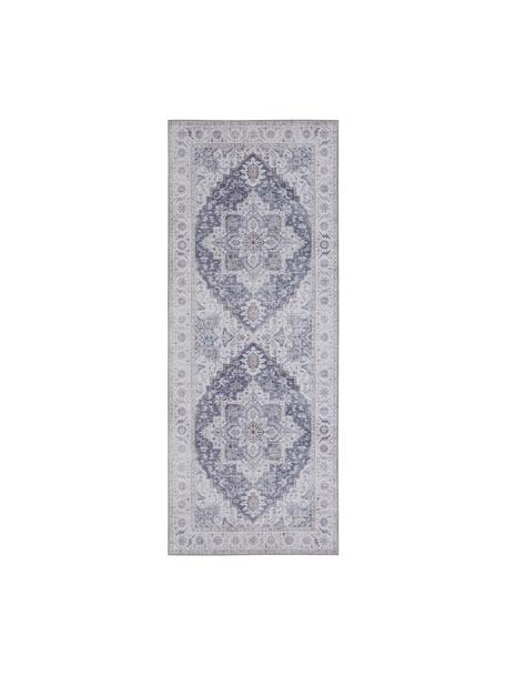 Tapis de couloir vintage Anthea, 100 % polyester, Mauve, gris argent, larg. 80 x long. 200 cm