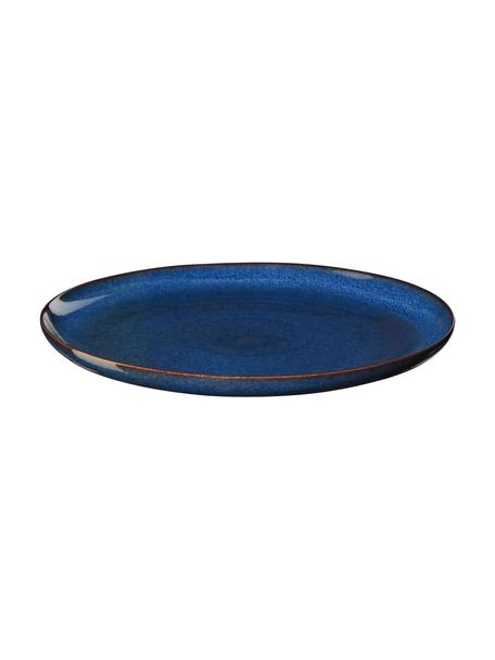 Assiettes plates Midnight, 6 pièces, Grès cérame, Bleu foncé, Ø 27 x haut. 2 cm