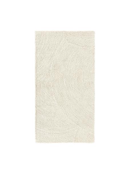 Handgetufteter Kurzflor-Teppich Eleni aus recycelten Materialien, Flor: 100 % Polyester, Beige, B 80 x L 150 cm (Größe XS)