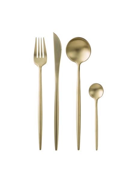 Set 24 posate color champagne opache in acciaio inossidabile in per 6 persone Faina, Acciaio inossidabile 18/0, rivestito, Champagne, opaco, Set in varie misure