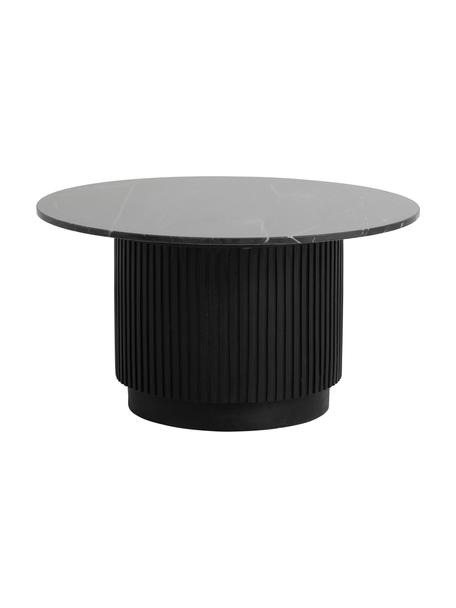 Kulatý konferenční stolek s mramorovou deskou stolu Erie, Černá, Ø 75 cm