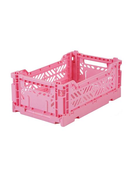 Cesto piccolo pieghevole e impilabile Baby Pink, Materiale sintetico riciclato, Rosa, Larg. 27 x Alt. 11 cm