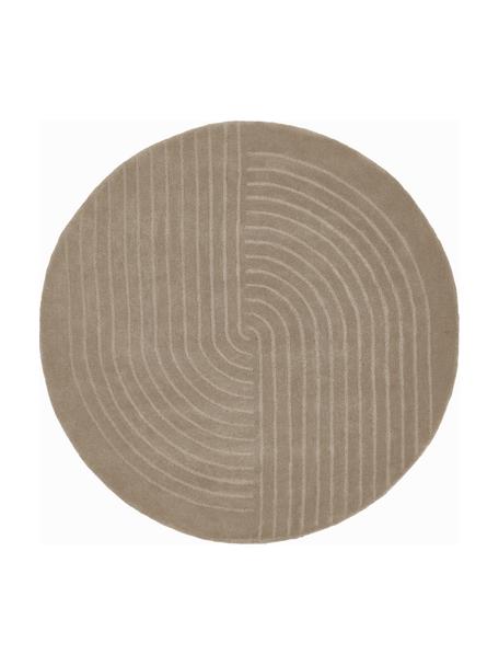 Okrągły ręcznie tuftowany dywan z wełny Mason, Taupe, Ø 150 cm (Rozmiar M)