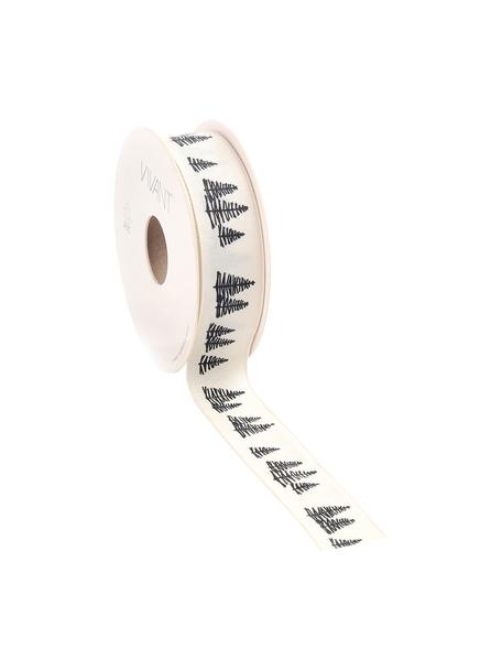 Nastro regalo Fir, Poliestere, Bianco, nero, Larg. 3 x Lung. 1500 cm
