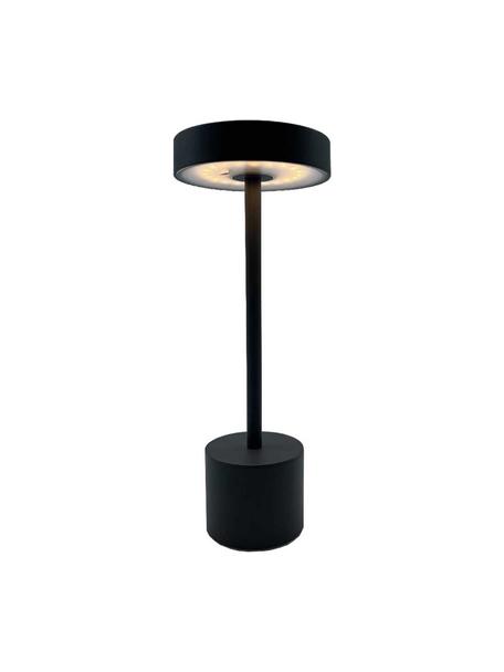 Mobiele dimbare LED tafellamp Roby met touch functie, Lamp: gecoat aluminium, Zwart, Ø 11 x H 30 cm