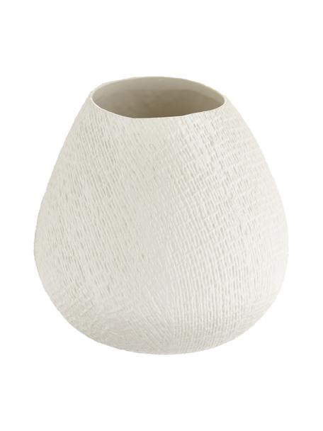 Handgemachte Vase Wendy, Keramik, Cremeweiss, matt, Ø 19 x H 20 cm
