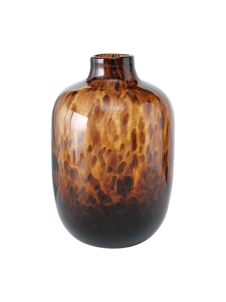Glazen vaas Leopard met patroon, Glas, Bruintinten, Ø 16 x H 25 cm