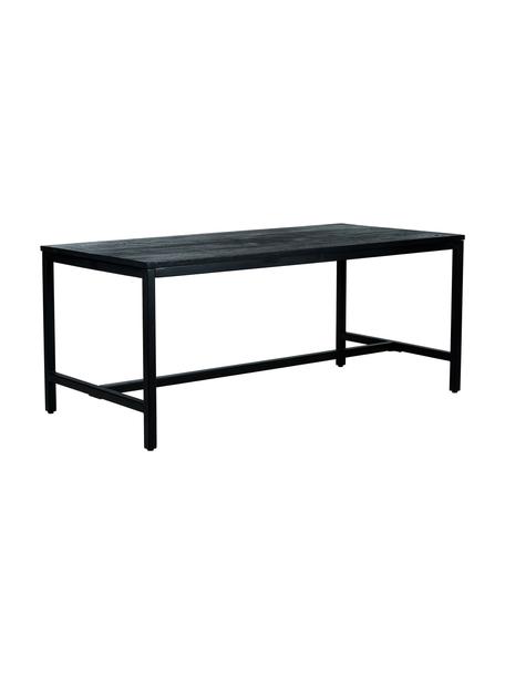 Jedálenský stôl z mangového dreva Raw, 180 x 90 cm, Mangové drevo, čierne lakované, Š 180 x H 90 cm
