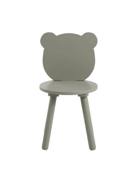 Sedia per bambini in legno verde Beary 2 pz, Legno di pino, pannello di fibra a media densità (MDF) laccato, Verde, Larg. 30 x Alt. 58 cm