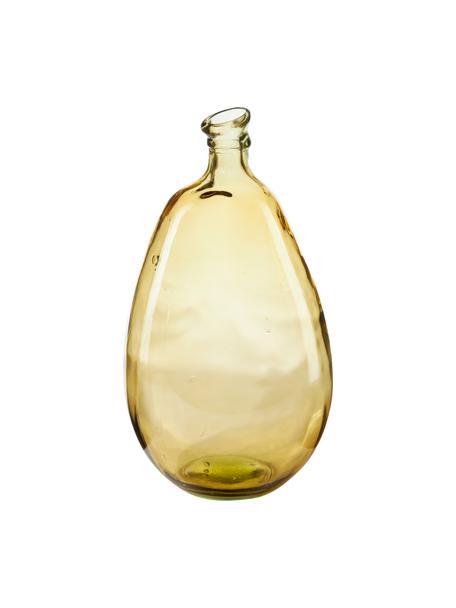 Flaschenvase Dina aus recyceltem Glas in Gelb, Recyceltes Glas, GRS-zertifiziert, Gelb, Ø 26 x H 47 cm