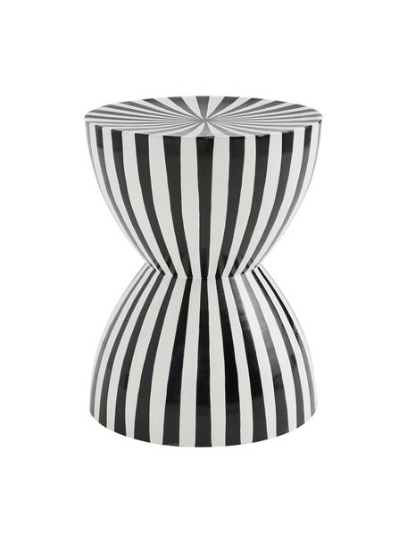 Okrągły stolik pomocniczy z metalu Pello, Metal malowany proszkowo, Czarny, biały, Ø 35 x W 46 cm