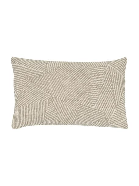 Kissenhülle Nadia mit grafischem Muster in Beige, 100%  Baumwolle, Beige,Weiß, B 30 x L 50 cm