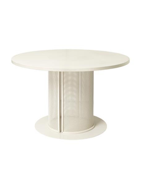 Ronde tuin eettafel Bauhaus, Gepoedercoat staal, Crèmewit, Ø 120 x H 73 cm