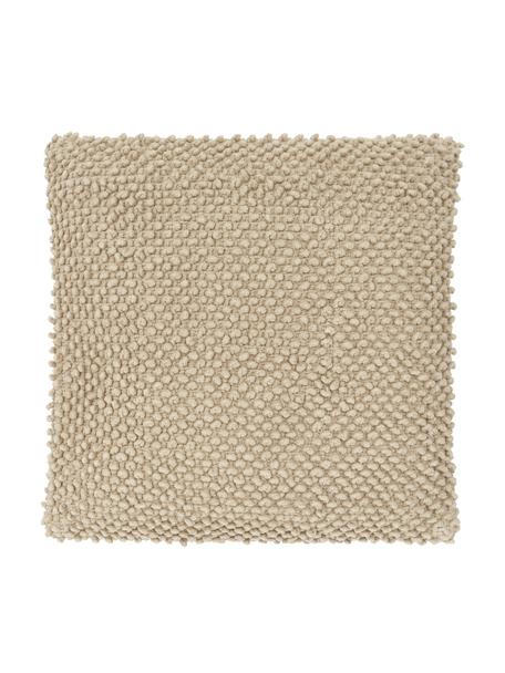 Funda de cojín texturizada Indi, 100% algodón, Gris pardo, An 45 x L 45 cm