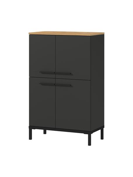 Bad-Midischrank Elisa, B 60 cm, Oberfläche: Spanplatte mit Melaminhar, Korpus: Spanplatte, melaminbeschi, Anthrazit, Helles Holz, B 60 x H 97 cm