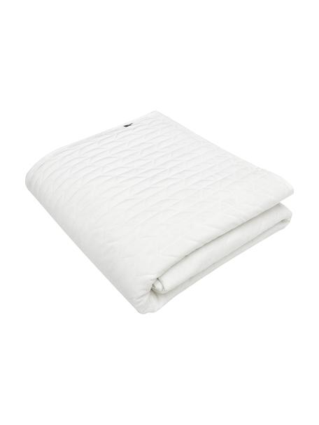 Gewatteerde bedsprei Tily van fluweel, 100% polyester, Wit, B 180 x L 260 cm (voor bedden tot 140 x 200)
