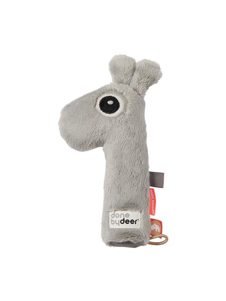 Piepende rammelaar Raffi, Bekleding: 100 % polyester, Grijs, B 7 x H 16 cm