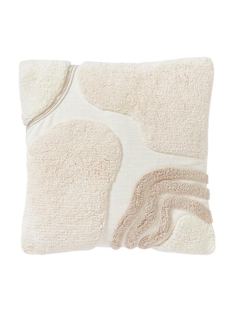 Povlak na polštář se zdobením Coraline, 100 % bavlna, Odstíny béžové, Š 45 cm, D 45 cm