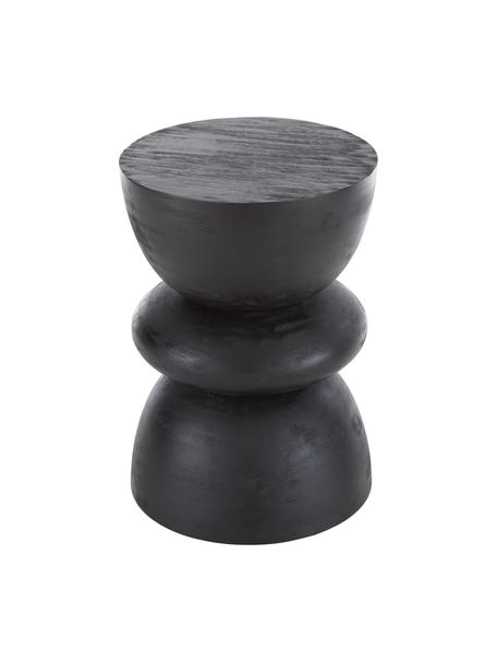 Stolik pomocniczy z drewna mangowego Benno, Lite drewno mangowe lakierowane, Drewno mangowe lakierowane na czarno, Ø 35 x W 50 cm
