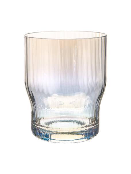 Szklanka ze szkła dmuchanego z ryflowaną powierzchnią Juno, 4 szt., Szkło, Transparentny, Ø 9 x W 11 cm