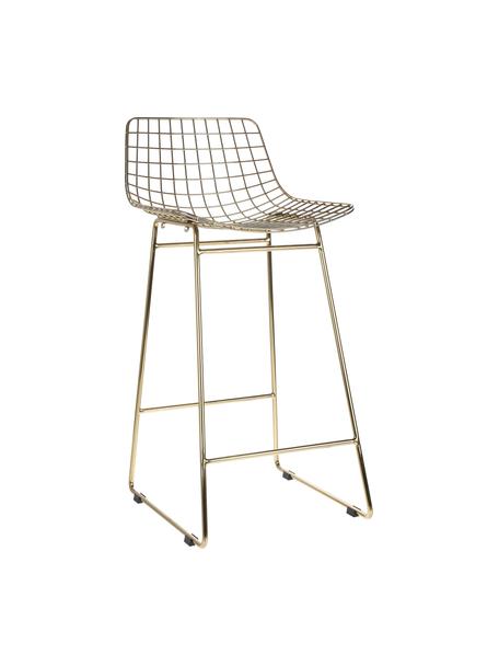 Chaise de comptoir en métal Wire, 2 pièces, Métal, revêtement par poudre, Couleur dorée, larg. 47 x haut. 89 cm
