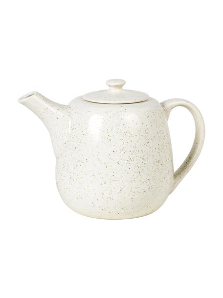 Théière artisanale Nordic Vanilla, 1,3 L, Grès cérame, Blanc crème, moucheté, 1,3 L