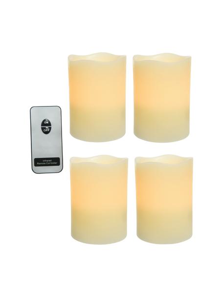 Bougie LED à piles Beno, 4 pièces, Cire, Blanc crème, Ø 8 x haut. 10 cm