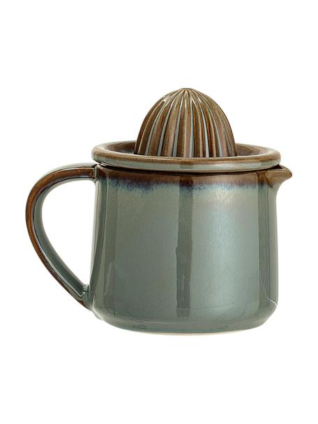 Presse-agrumes pichet intégré Pixie, 2 élém., Grès cérame, Tons verts, tons bruns, Ø 11 x haut. 13 cm