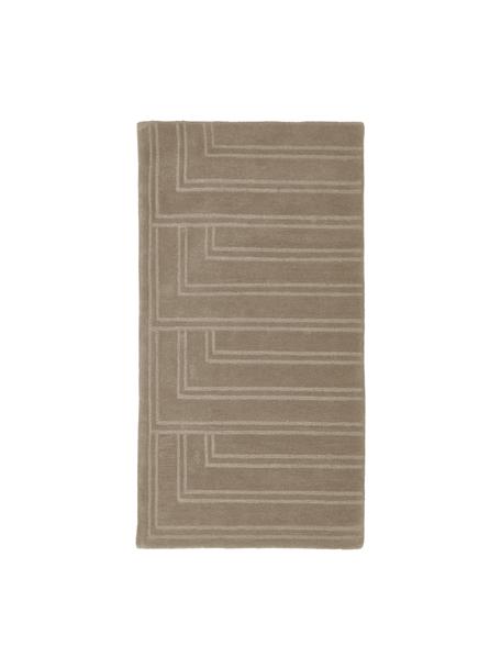Ręcznie tuftowany dywan z wełny Alan, Taupe, S 80 x D 150 cm (Rozmiar XS)