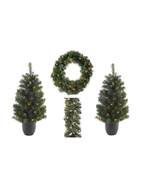 Batteriebetriebene LED-Weihnachtsdekorationen Imperial, 4er-Set, Kunststoff (PVC), Grün, Set mit verschiedenen Größen