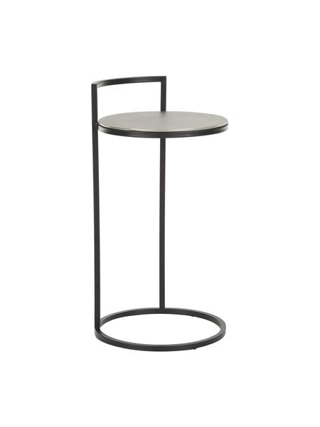 Tavolino rotondo in metallo Circle, Piano d'appoggio: alluminio rivestito, Gambe: metallo verniciato, Argento, nero, Ø 36 x Alt. 66 cm