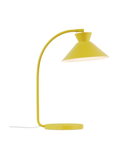 Lampada da tavolo grande giallo ocra Dial, Paralume: metallo rivestito, Struttura: metallo rivestito, Giallo ocra, Ø 25 x Alt. 51 cm
