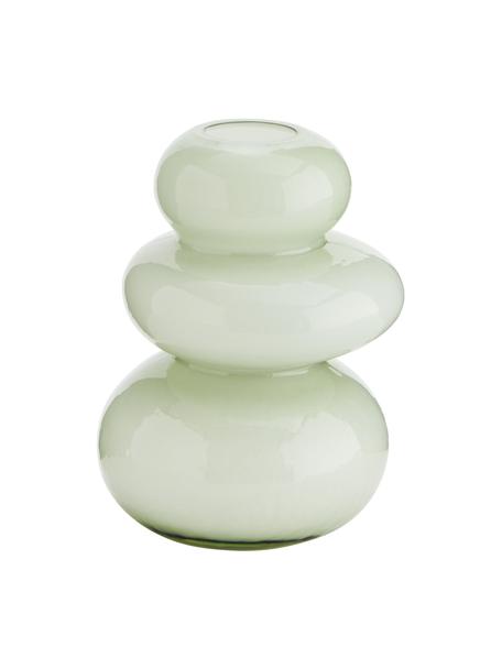 Kleine Glas-Vase Stone in Grün, Glas, Grün, glänzend, Ø 11 x H 15 cm
