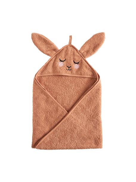 Ręcznik dla dzieci z bawełny organicznej Bunny, 100% bawełna organiczna z certyfikatem GOTS, Terakota, S 72 x D 72 cm
