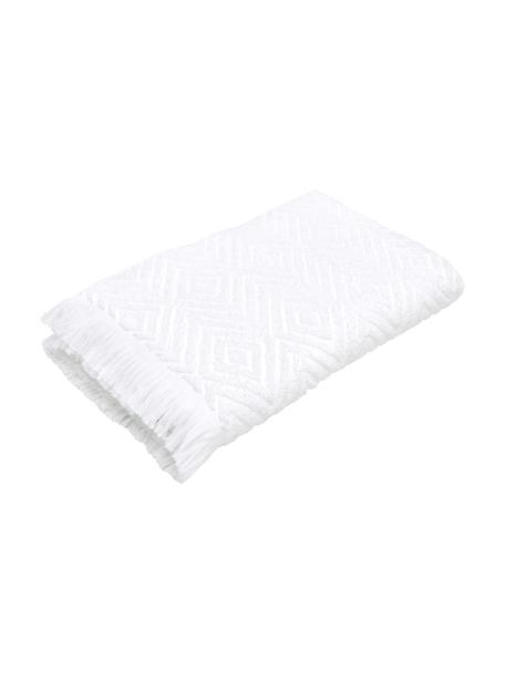 Asciugamano in varie misure con motivo alto-basso Jacqui, Bianco, Telo bagno, Larg. 70 x Lung. 140 cm