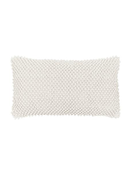 Housse de coussin rectangulaire blanc cassé Indi, 100 % coton, Blanc crème, larg. 30 x long. 50 cm