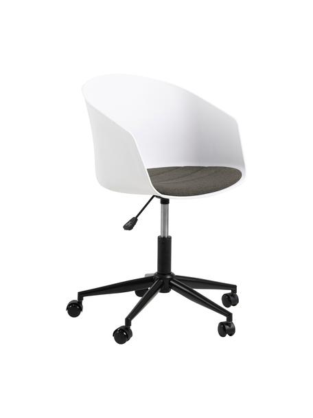 Chaise de bureau à hauteur ajustable Moon, Blanc, gris foncé, noir