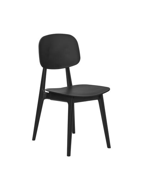 Chaise plastique Smilla, 2 pièces, Noir, mat, larg. 43 x prof. 49 cm