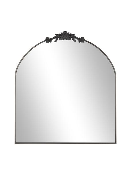 Espejo de pared barroco de metal Saida, Parte trasera: tablero de fibras de dens, Espejo: cristal, Negro, An 90 x Al 100 cm