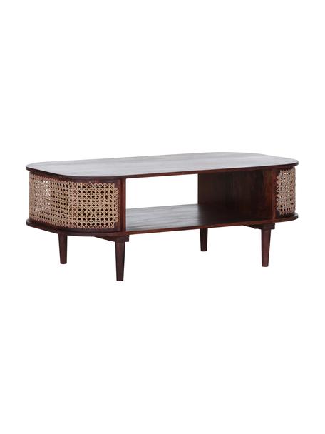 Tavolino da salotto intrecciato in legno di acacia Mamba, Legno di mango, Marrone, Larg. 120 x Alt. 45 cm