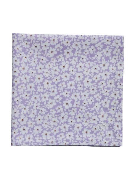 Stoffserviette Liberte mit Blumenmuster, 100 % Baumwolle, Lila, Weiß, B 40 x L 40 cm