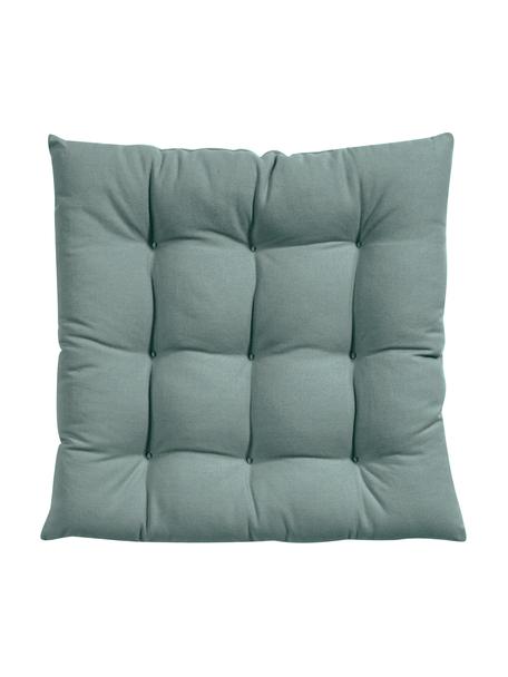 Cojín para silla de algodón Ava, Funda: 100% algodón, Verde salvia, An 40 x L 40 cm