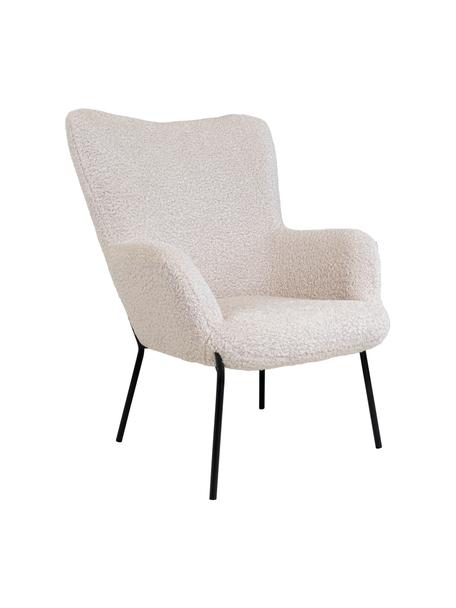 Plyšové křeslo Glasgow, Tlumeně bílá, Š 70 cm, H 79 cm