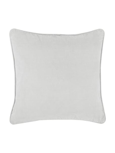 Poszewka na poduszkę z aksamitu Dana, 100% aksamit bawełniany, Jasny szary, S 50 x D 50 cm