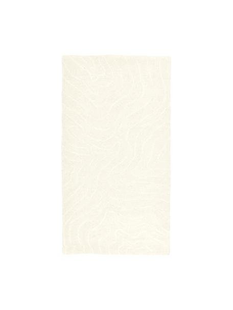 Tappeto in lana color bianco crema taftato a mano Aaron, Retro: 100% cotone Nel caso dei , Beige, Larg. 200 x Lung. 300 cm (taglia L)