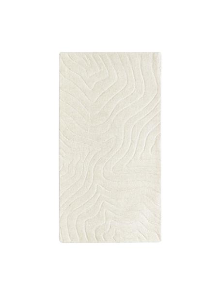 Tappeto in lana color bianco crema taftato a mano Aaron, Retro: 100% cotone Nel caso dei , Bianco crema, Larg. 300 x Lung. 400 cm (taglia XL)