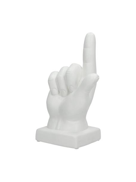 Pieza decorativa Finger, Gres, Blanco, An 13 x Al 20 cm
