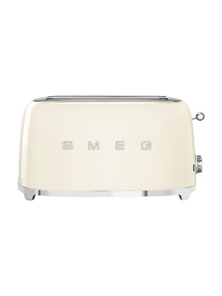 Langschlitztoaster 50's Style, Edelstahl, lackiert, Cremeweiß, glänzend, B 41 x T 21 cm